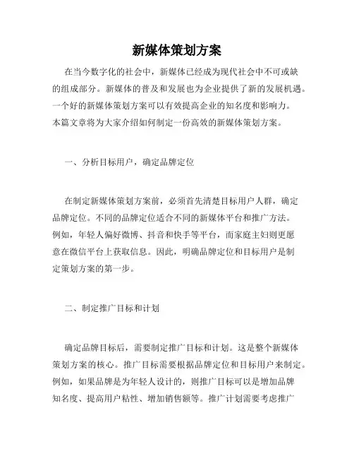 新媒体策划方案