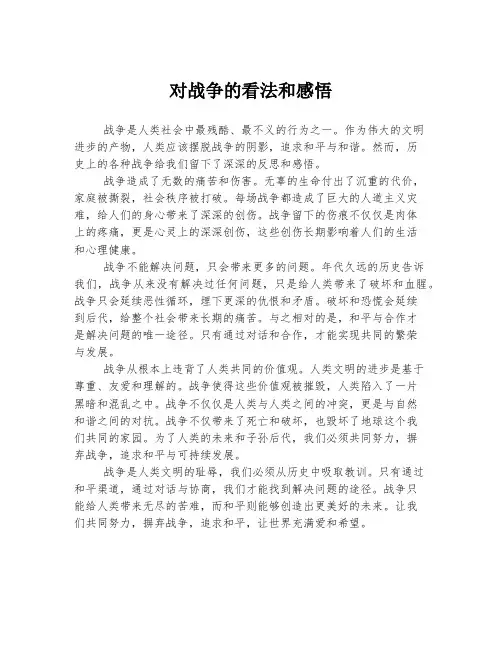 对战争的看法和感悟