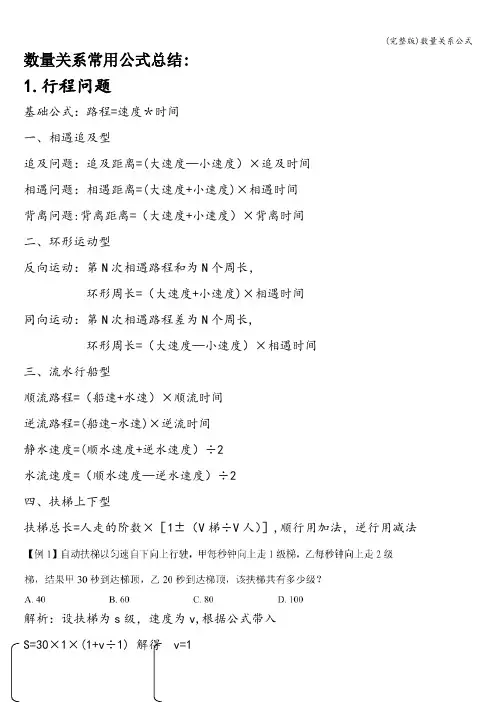 (完整版)数量关系公式
