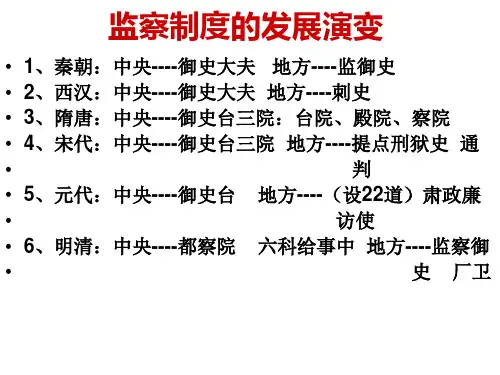 2021年高考历史专题复习：中国古代监察制度(共16张)