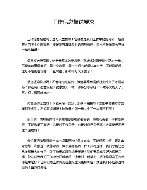 工作信息报送要求
