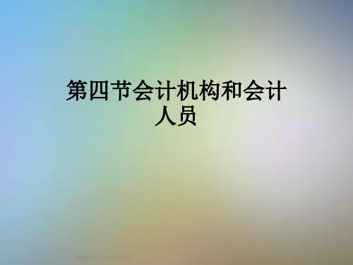 第四节会计机构和会计人员