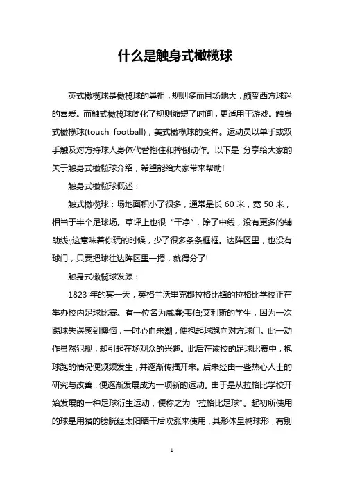 什么是触身式橄榄球