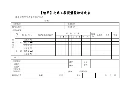 【精品】公路工程质量检验评定表