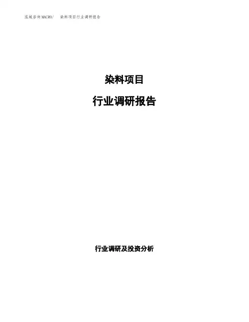 染料项目行业调研报告