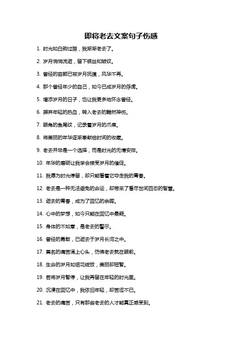 即将老去文案句子伤感