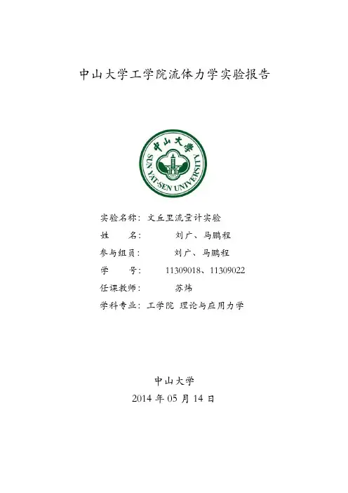 文丘力流量计实验