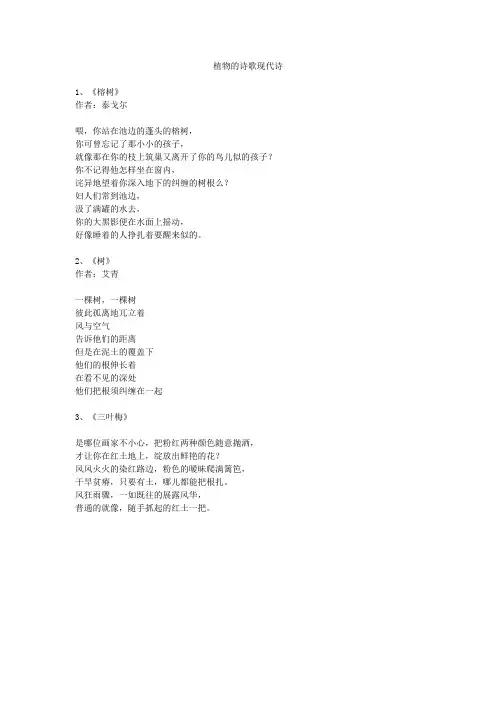 植物的诗歌现代诗