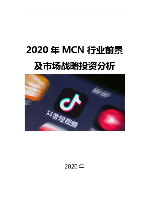 2020MCN行业发展前景及市场战略投资分析
