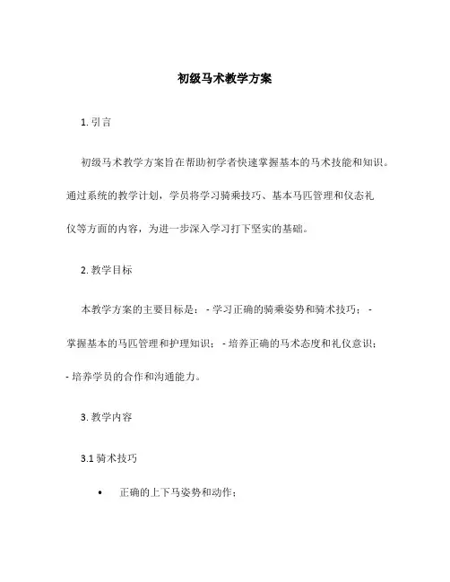 初级马术教学方案