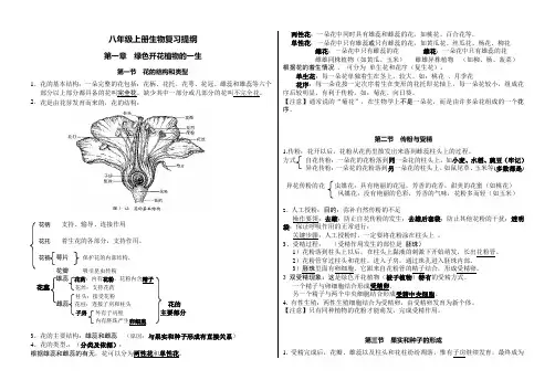 济南版生物八年级上册复习提纲 (1)