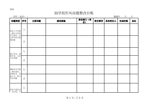 作风问题整改台账(教育系统的模板) - 副本