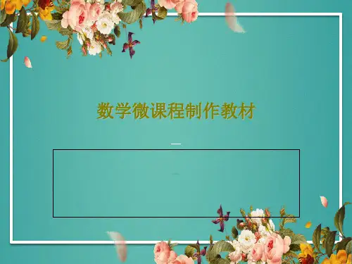 数学微课程制作教材PPT共21页