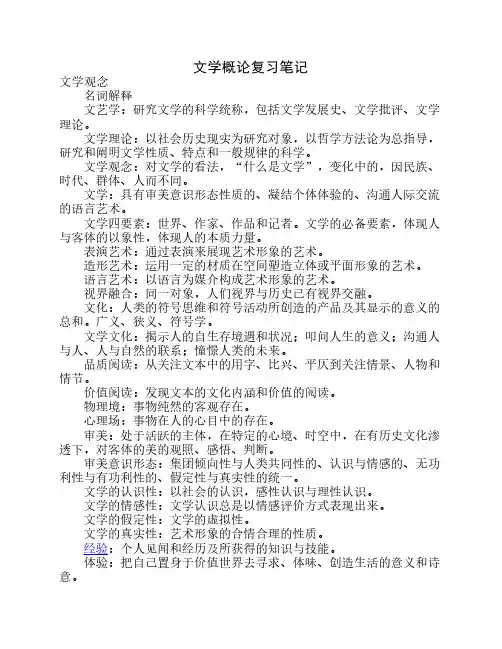 文学概论复习笔记
