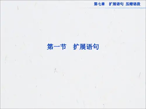 高考语文《扩展语句》专题复习ppt课件