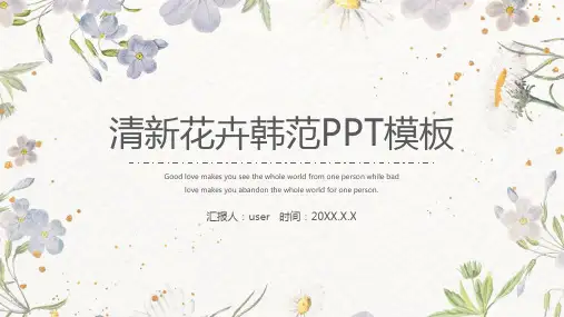 清新文艺水彩花卉韩范总结汇报商务通用ppt模板