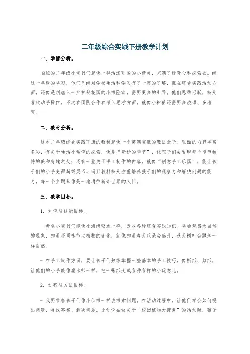 二年级综合实践下册教学计划