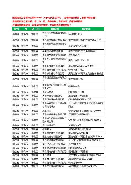 2020新版山东省青岛市市北区建材有限公司工商企业公司商家名录名单黄页联系电话号码地址大全59家