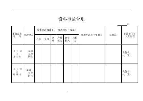 事故台账模板