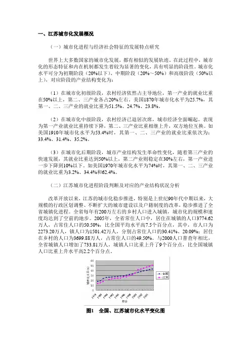江苏的城市化概况