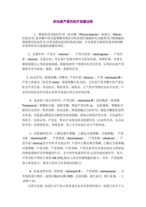 库拉索芦荟的医疗保健功效