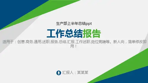 动感PPT-生产部上半年总结ppt