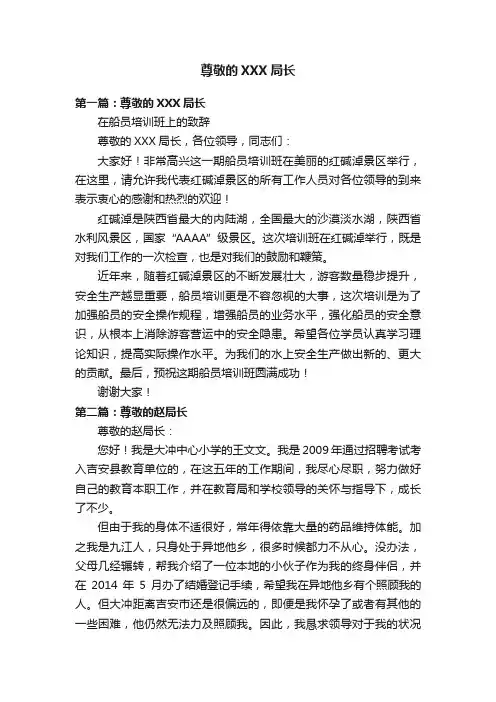 尊敬的XXX局长