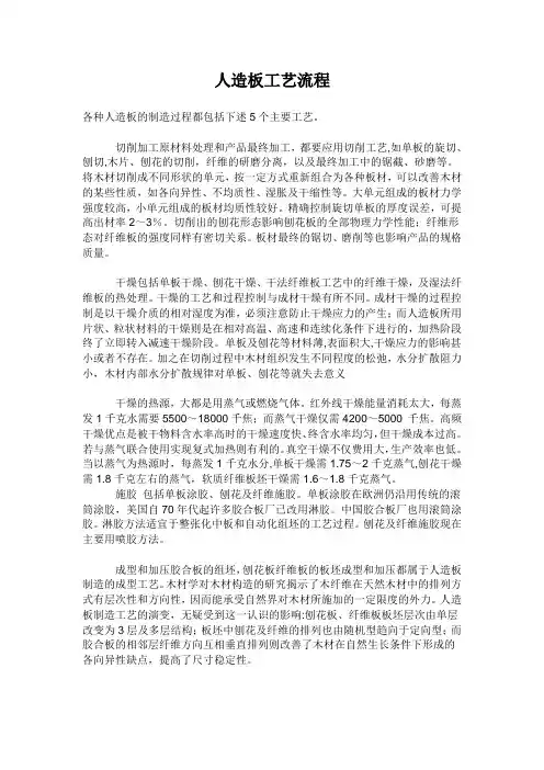 人造板工艺流程