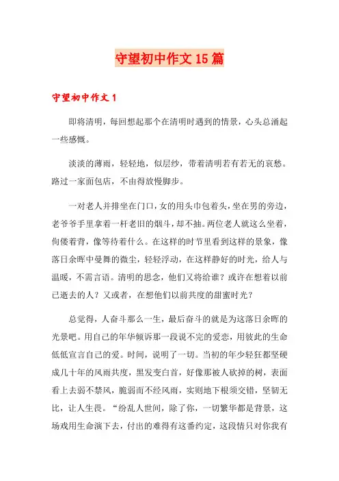 守望初中作文15篇