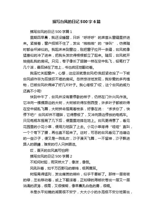 描写台风的日记500字6篇