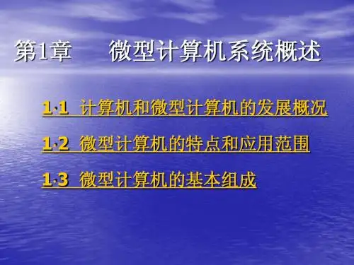 1微型计算机系统概述