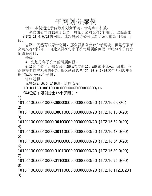 子网划分经典例子[1]