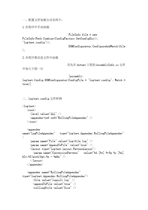 Log4net配置