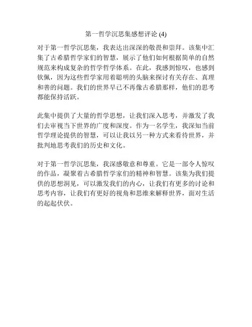 第一哲学沉思集感想评论 (4)