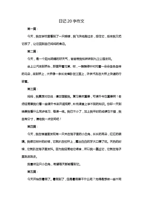 日记20字作文