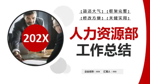 商务风人力资源部工作总结PPT演示课件