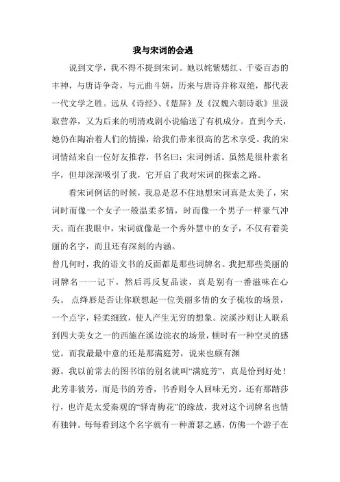 我与宋词的会遇
