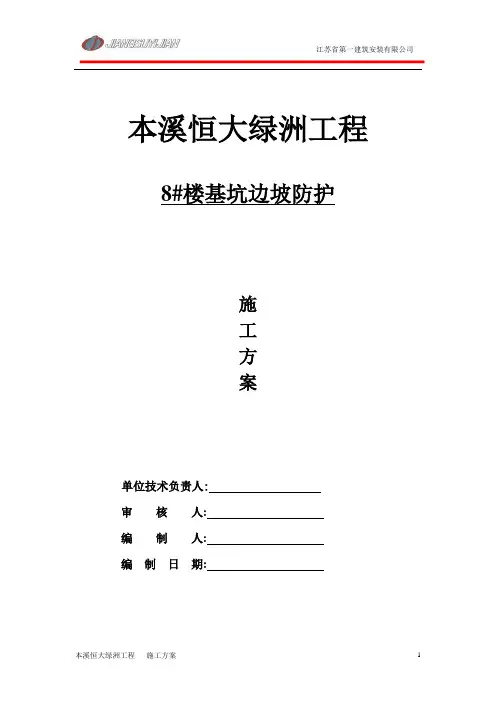 8#基坑边坡防护方案