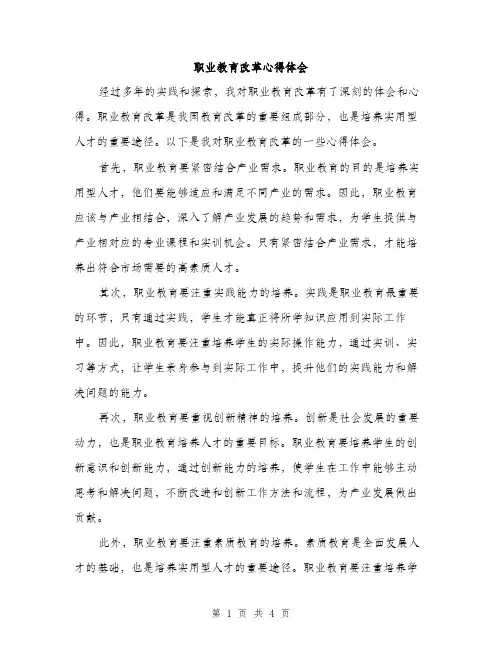 职业教育改革心得体会（2篇）