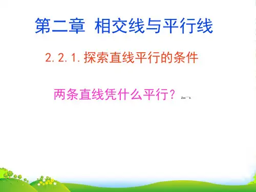 北师大版七年级数学下册第二章《探索直线平行的条件》课件