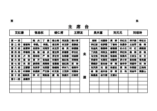 阶梯教室座次表