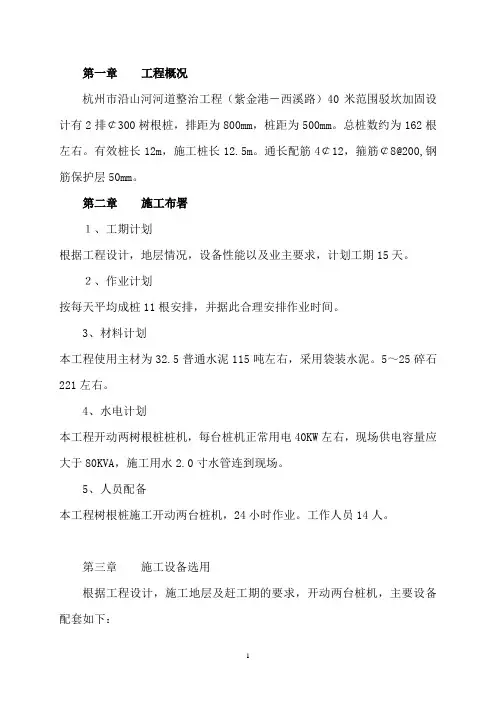 树根桩施工组织方案