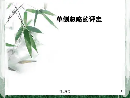 单侧忽略的评定(专业教学)