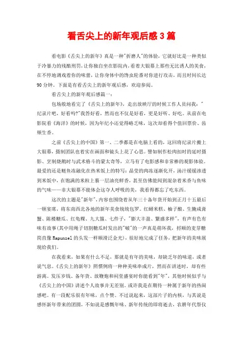 看舌尖上的新年观后感3篇