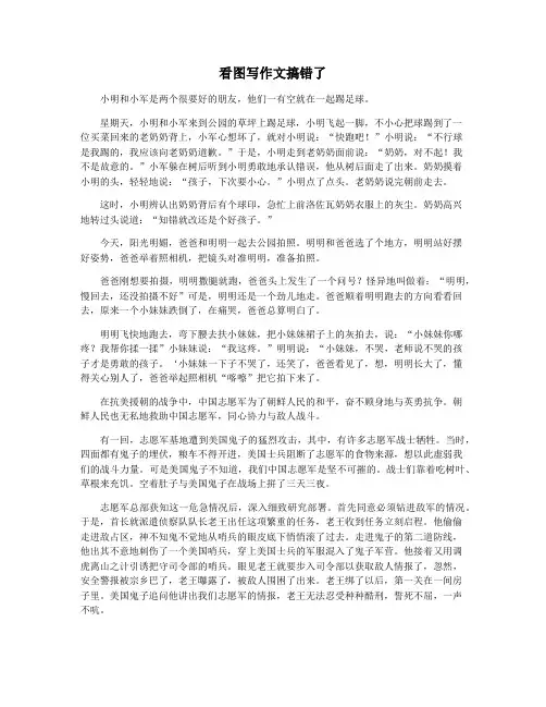 看图写作文搞错了