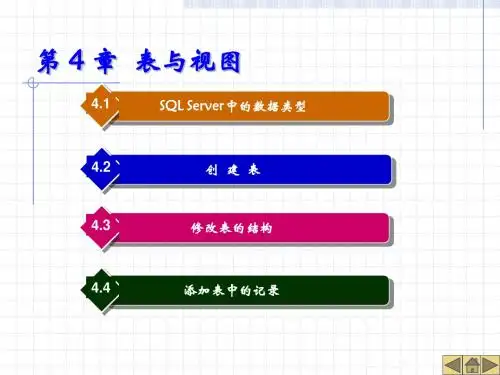 sqlserver数据库原理及应用第 4 章  表与视图
