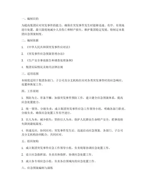 集团应急预案制度