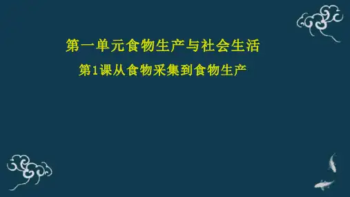 历史统编版(2019)选择性必修2第1课从食物采集到食物生产课件历史统编版(2019)选择性必修2