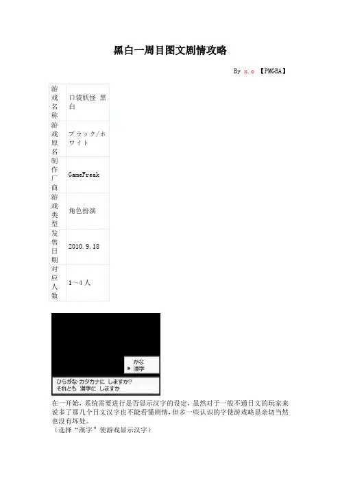 口袋妖怪BlackWhite一周目图文剧情攻略