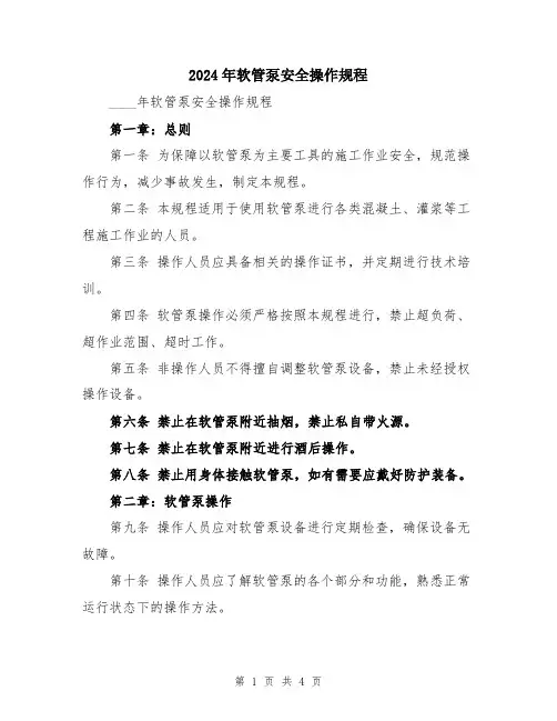 2024年软管泵安全操作规程